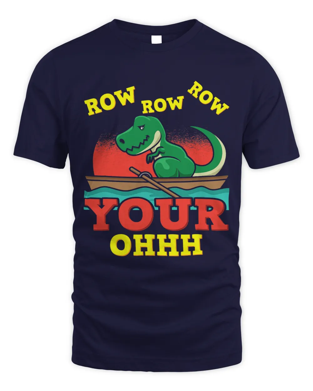 Funny TRex Rowing Illustration For A Rower