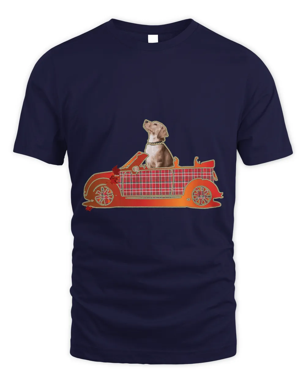 Vintage Plaid Convertible Car LabradorRetriever Dog Lovers