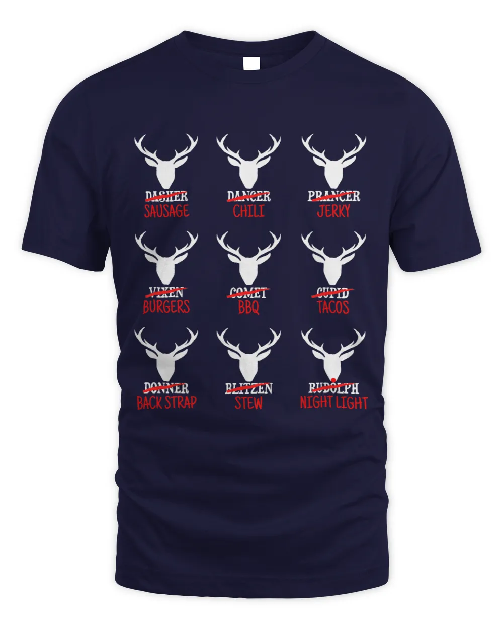 Funny Deer Hunter Tee All of Santas Reindeer Hunter Gag Xmas