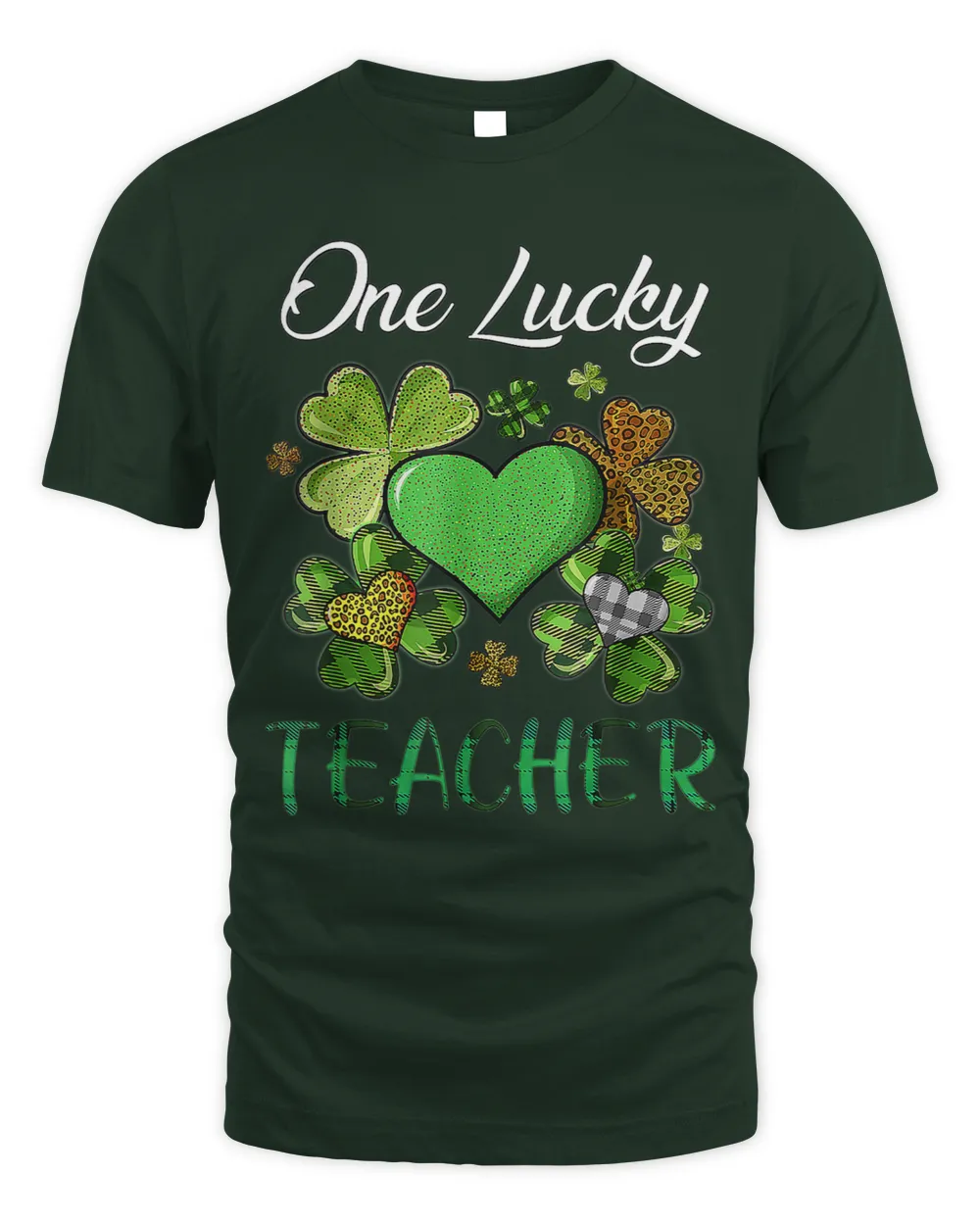 St Patricks Day Womens Shamrock Buffalo Plaid Teacher