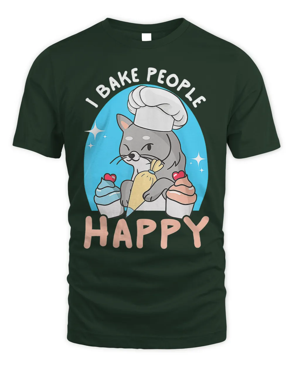 Funny Gray Cat Bake People Happy Cupcake Sarcasm Pet Baker