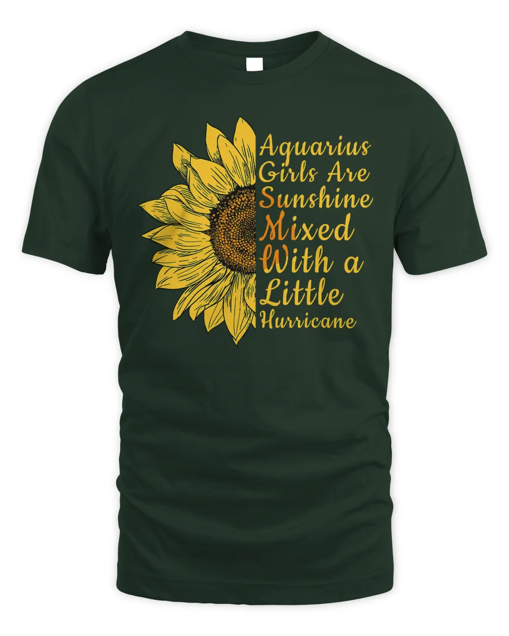 Sunflower Aquarius Woman January and February Birthday Gift T-Shirt