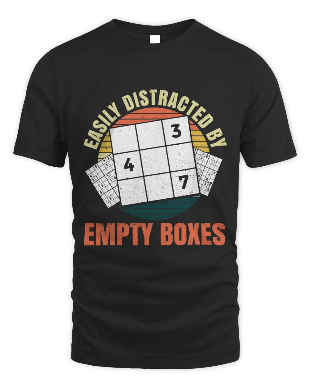 Easily distracted by empty boxes Quote for a Sudoku Nerd Unisex Standard T-Shirt black s