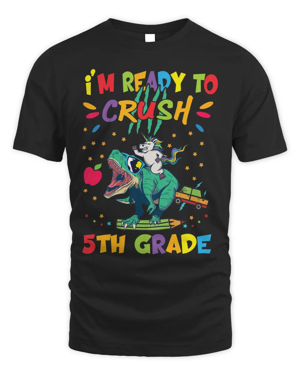 Kids Im Ready To Crush Fifth Grade T Rex Unicorn Back to School