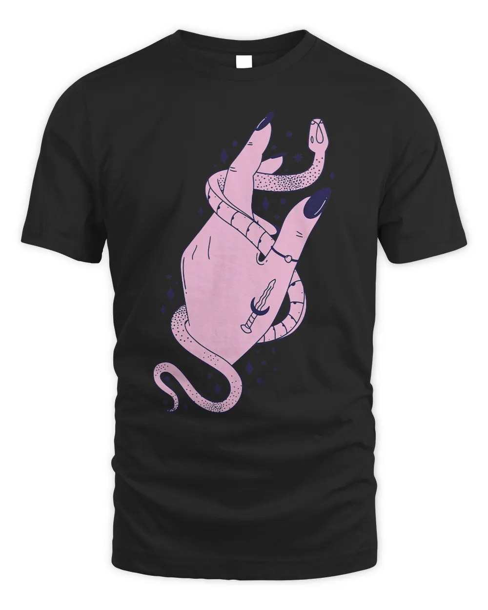 Esoteric Hand with a Snake and a Dagger Esoteric Stars Unisex Standard T-Shirt black s