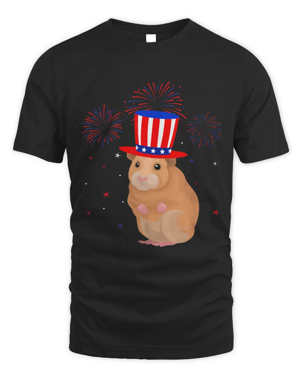 Gerbil Graphic Red White Blue Fireworks Decor 4th Of July