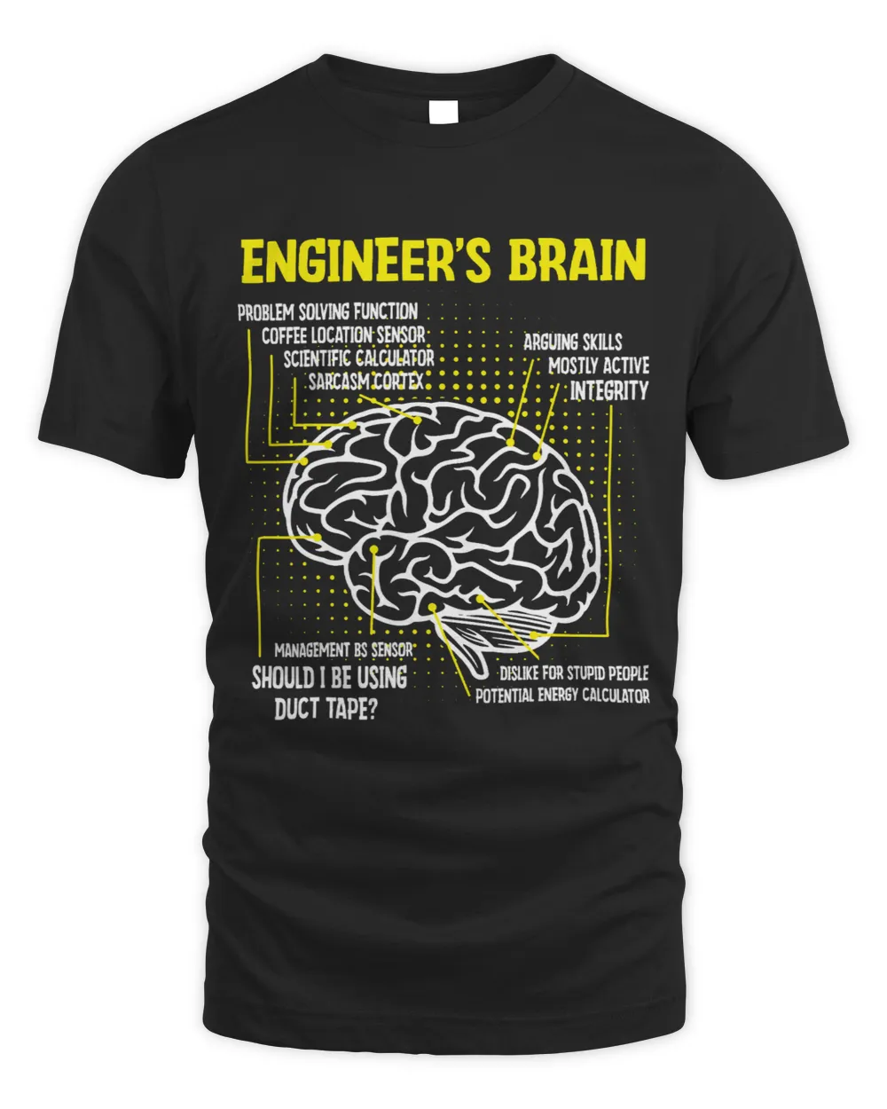 Engineers Brain Engineering Games Process Unisex Standard T-Shirt black s
