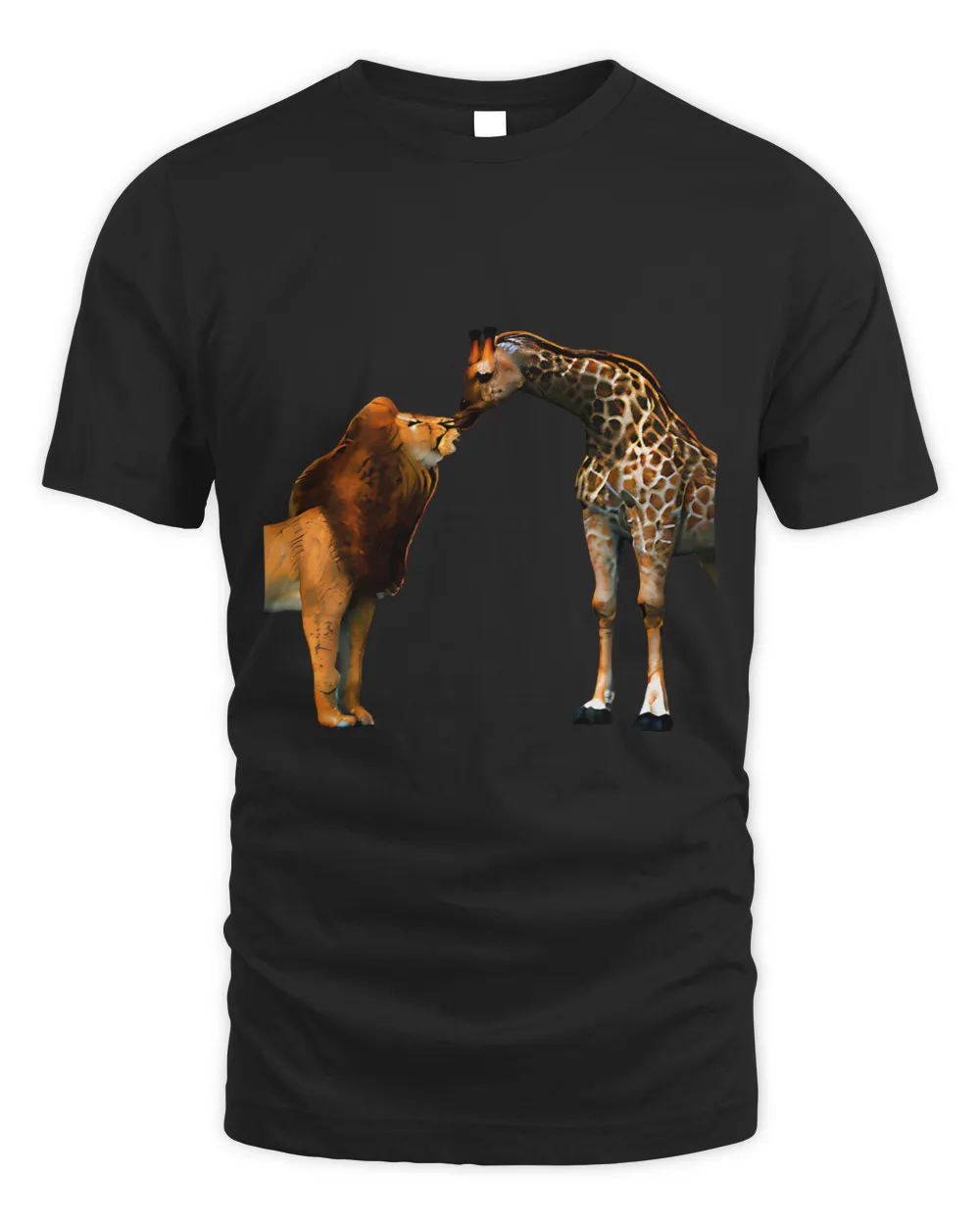 Lion and Giraffe Kiss