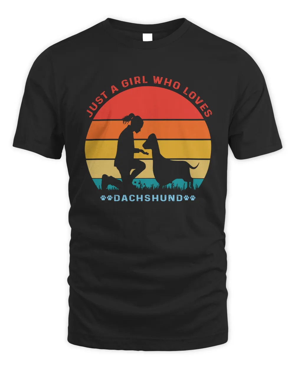 Just a girl who loves Dachshund Unisex Standard T-Shirt black s