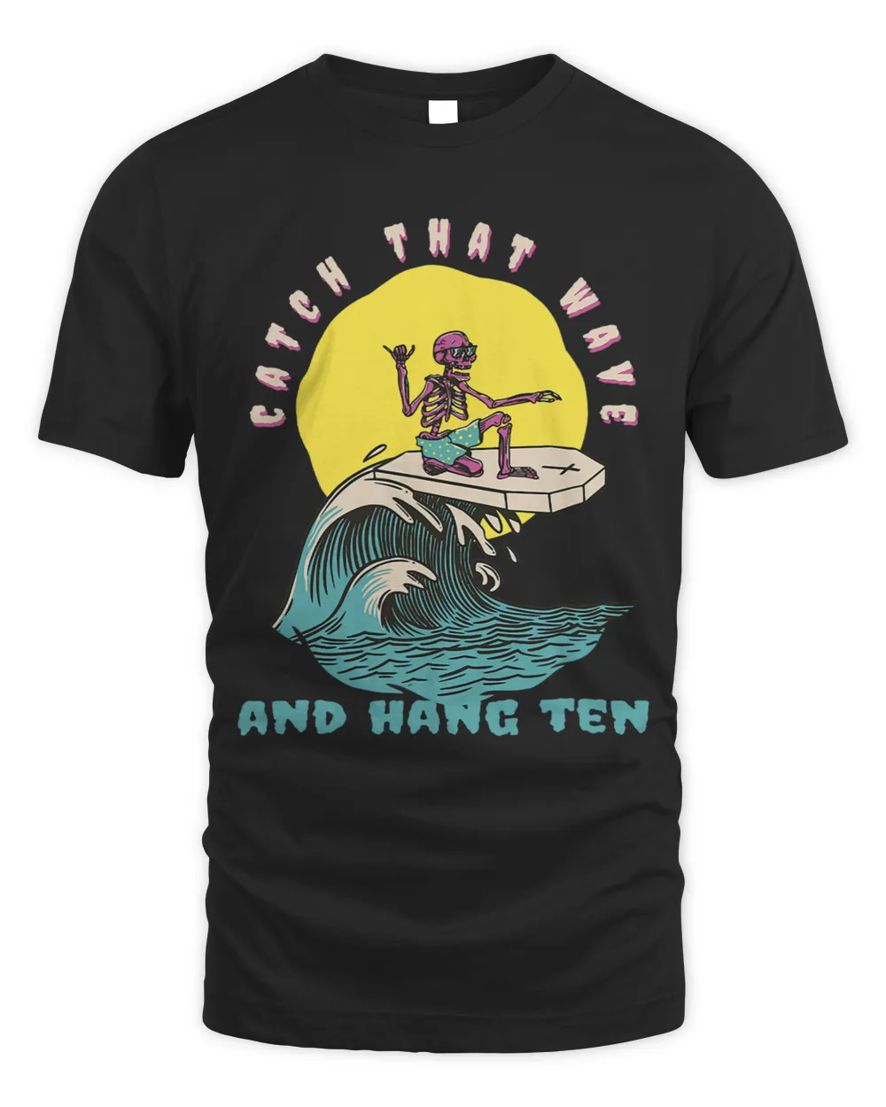 Surf Life Catch That Wave Hang Ten Funny Retro Surfer Present