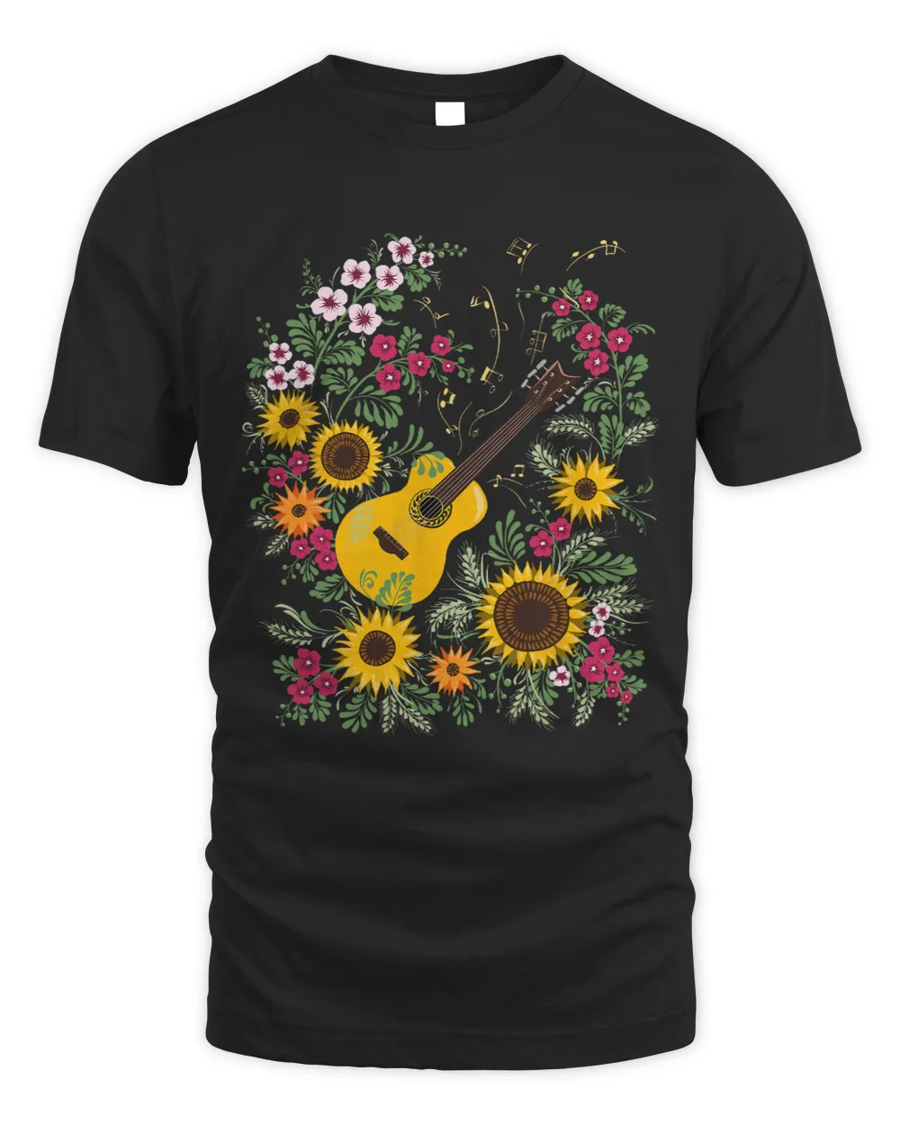 Acoustic Guitar Music Sunflowers Floral Ukrainian Vyshyvanka
