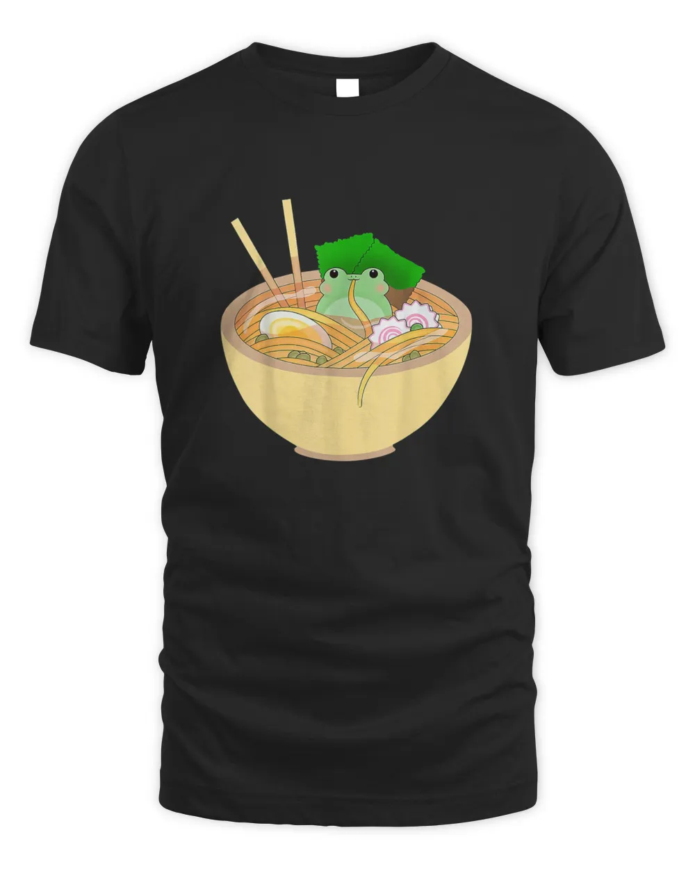 Cute Kawaii Frog Eating In Ramen Bowl T-Shirt