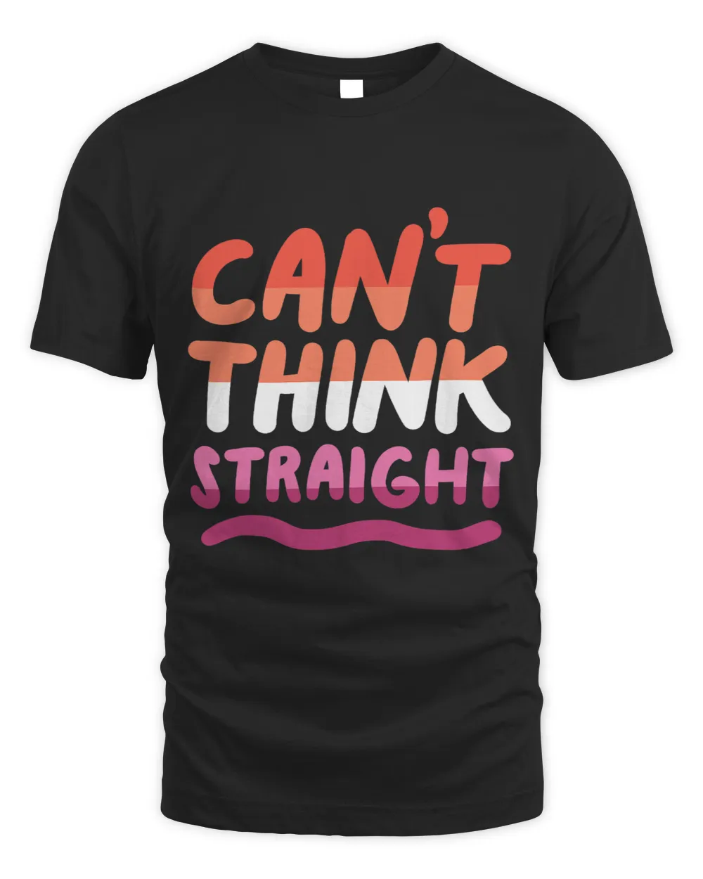 LGBT Pride Cant Think Straight Lesbian Orange Pink LGBTQ Pride Flag