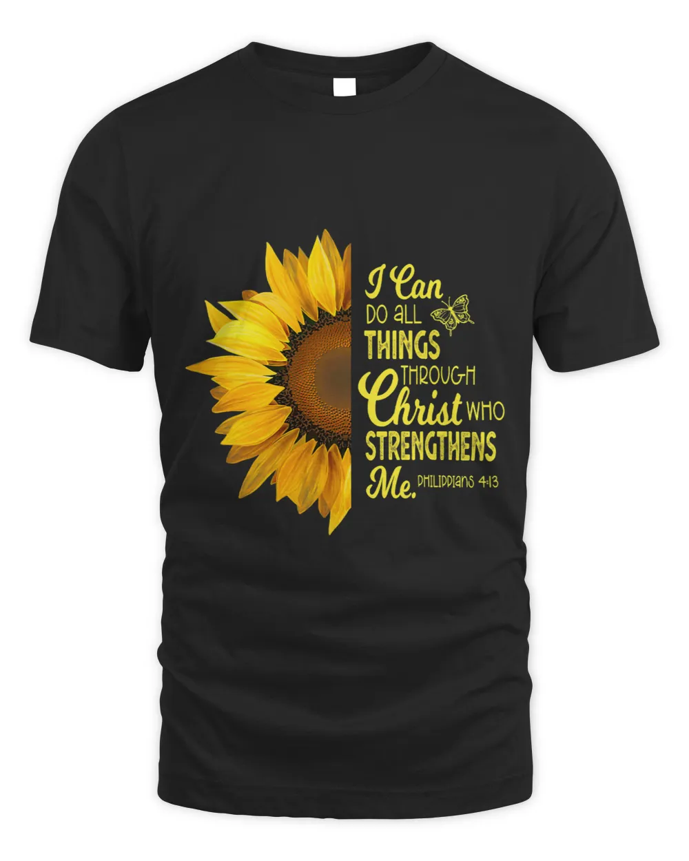 Christian Biblical Christian Passage sunflowers and butterflies womens 1