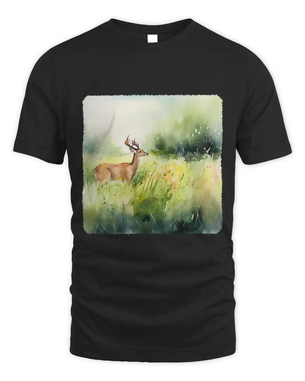 Deers A Deer Grazing In A Meadow. Peaceful Deer Outdoor Wildlife