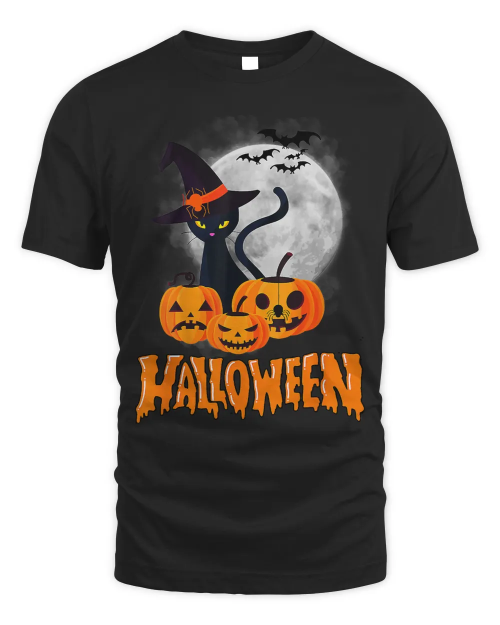 Cats Halloween Cat Ghost Lover Shirt Black Cat Spooky Season 55