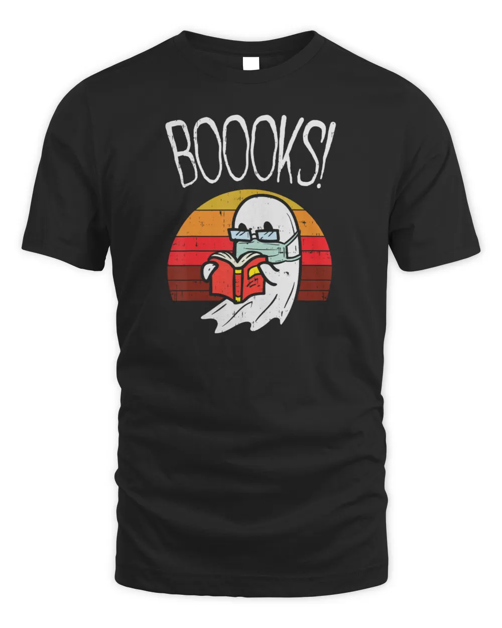 Books Ghost Reading Face Mask Halloween Q