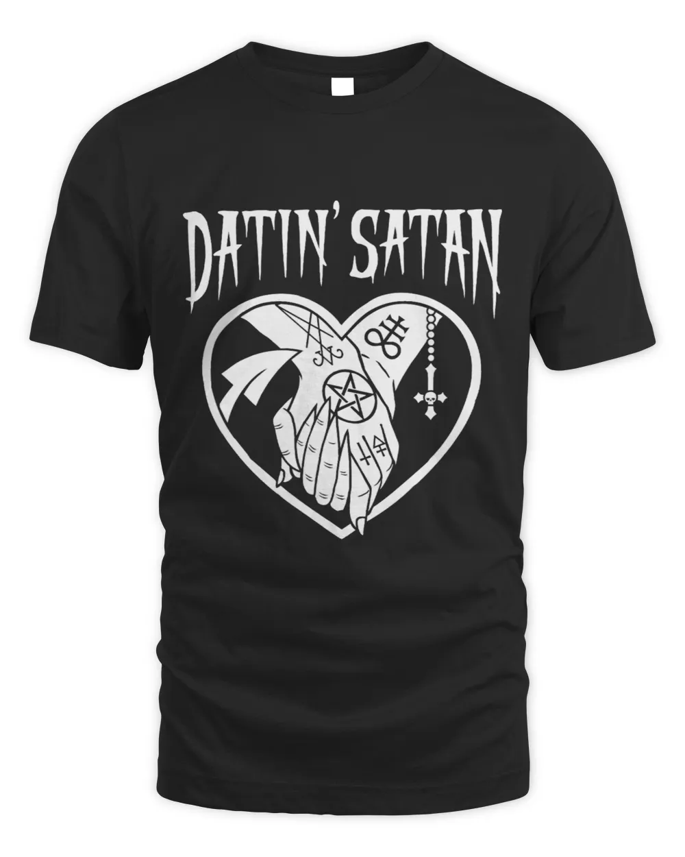Tattoo Ink Datin Satan Heart Shape with Satanic Tattooed Hands Holding