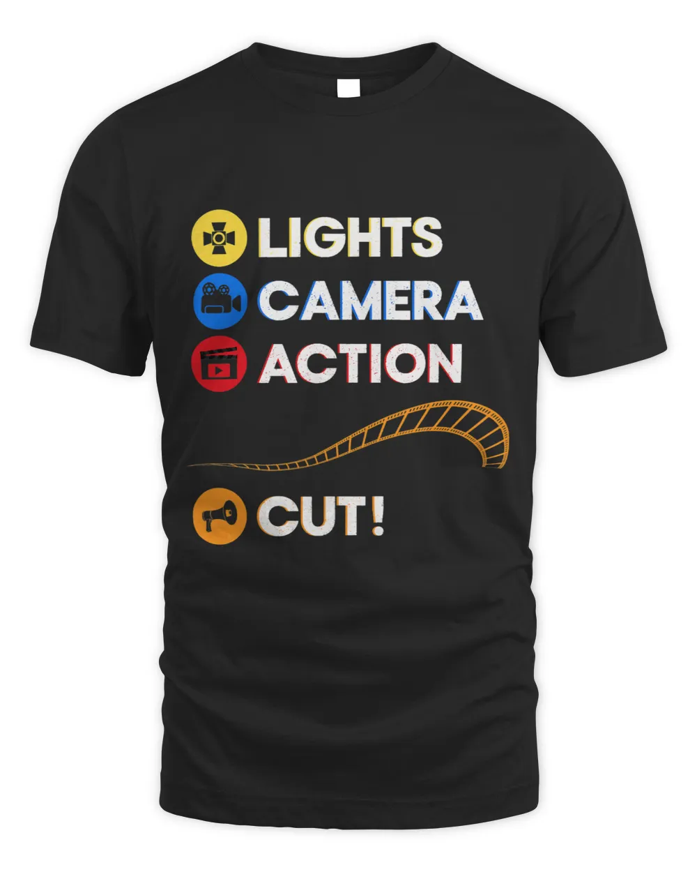 Photograph Lights Camera Action Cut Funny Film Director Tee