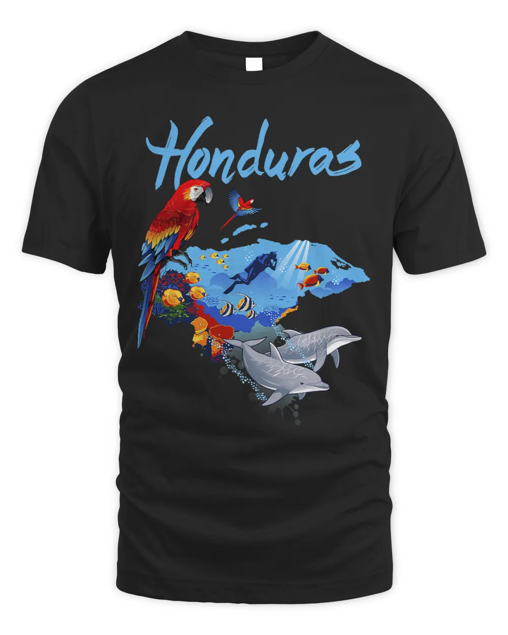 Honduras map Unisex Standard T-Shirt black s
