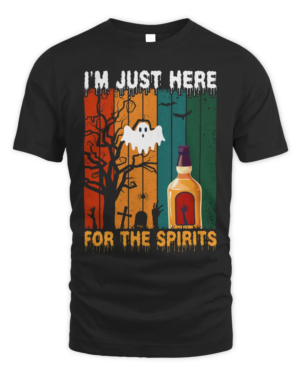 I'M JUST HERE FOR THE SPIRITS Unisex Standard T-Shirt black s