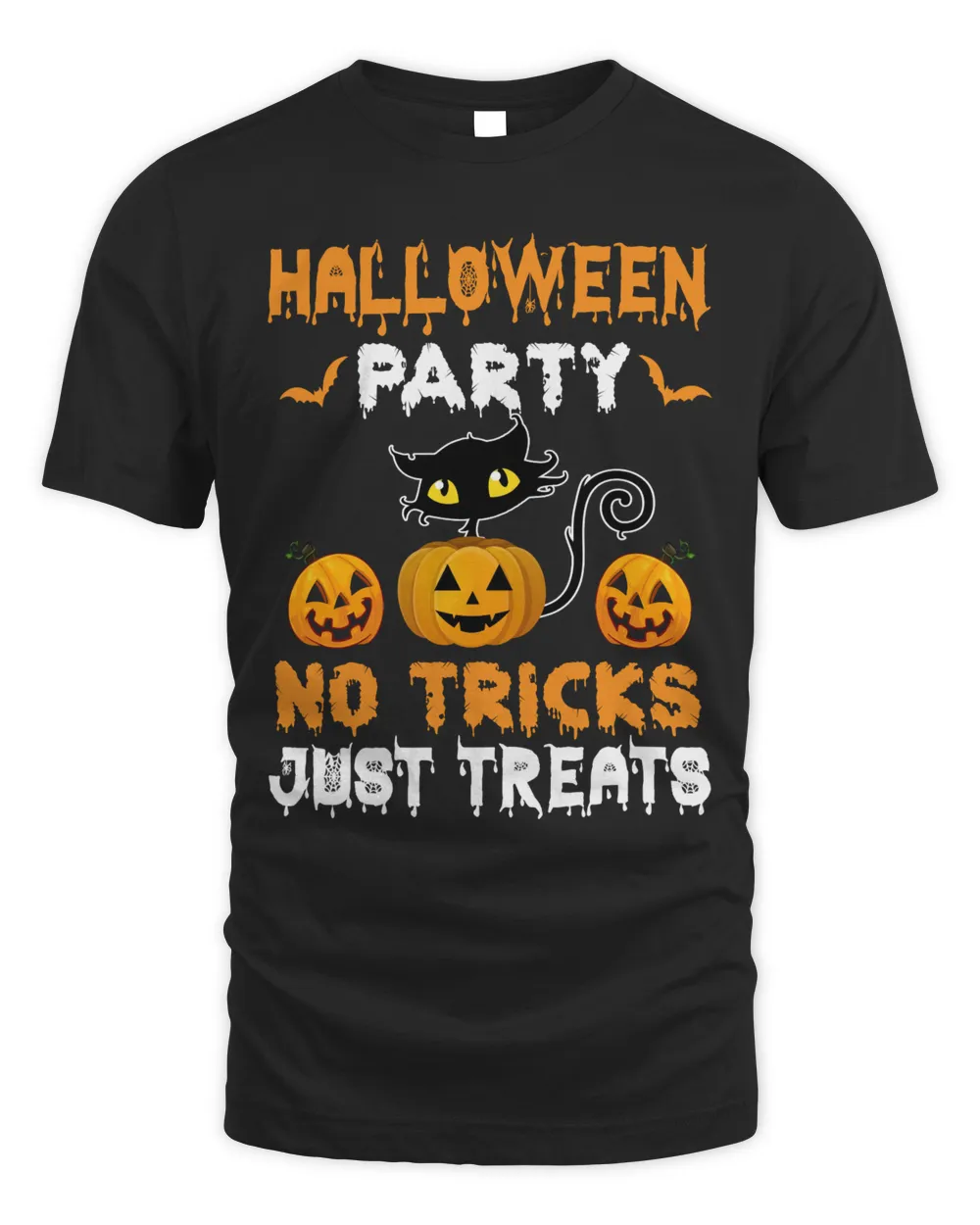 HALLOWEEN PARTY NO TRICKS JUST TREATS Unisex Standard T-Shirt black s