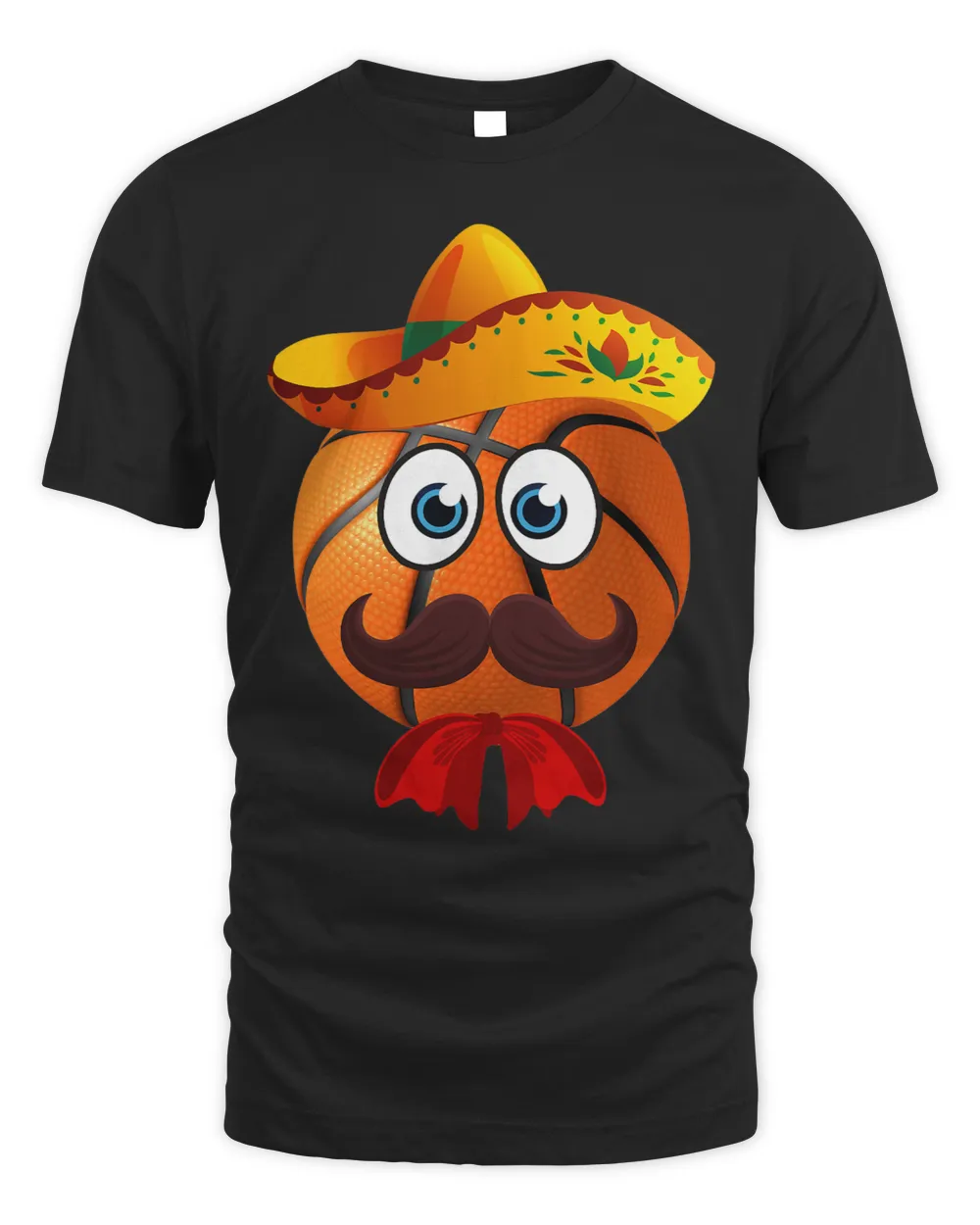 Funny Mexico Basketball Ball Sombrero Mustache Cinco De Mayo