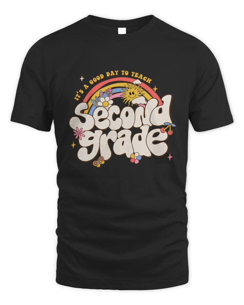 A Good Day To Teach Second Grade Shirt Top Dark Color Unisex Standard T-Shirt black s