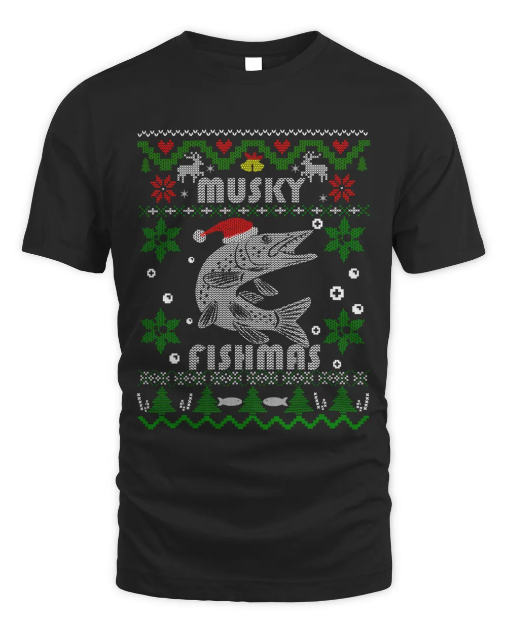 Funny Fishing Christmas (7) Unisex Standard T-Shirt black s