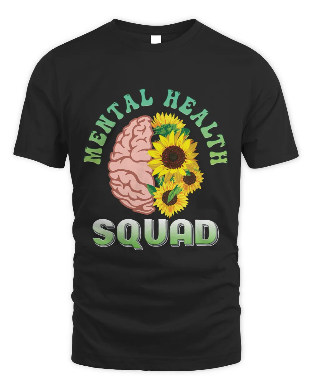 Mental Health Squad Human Brain Graphic Health Awareness