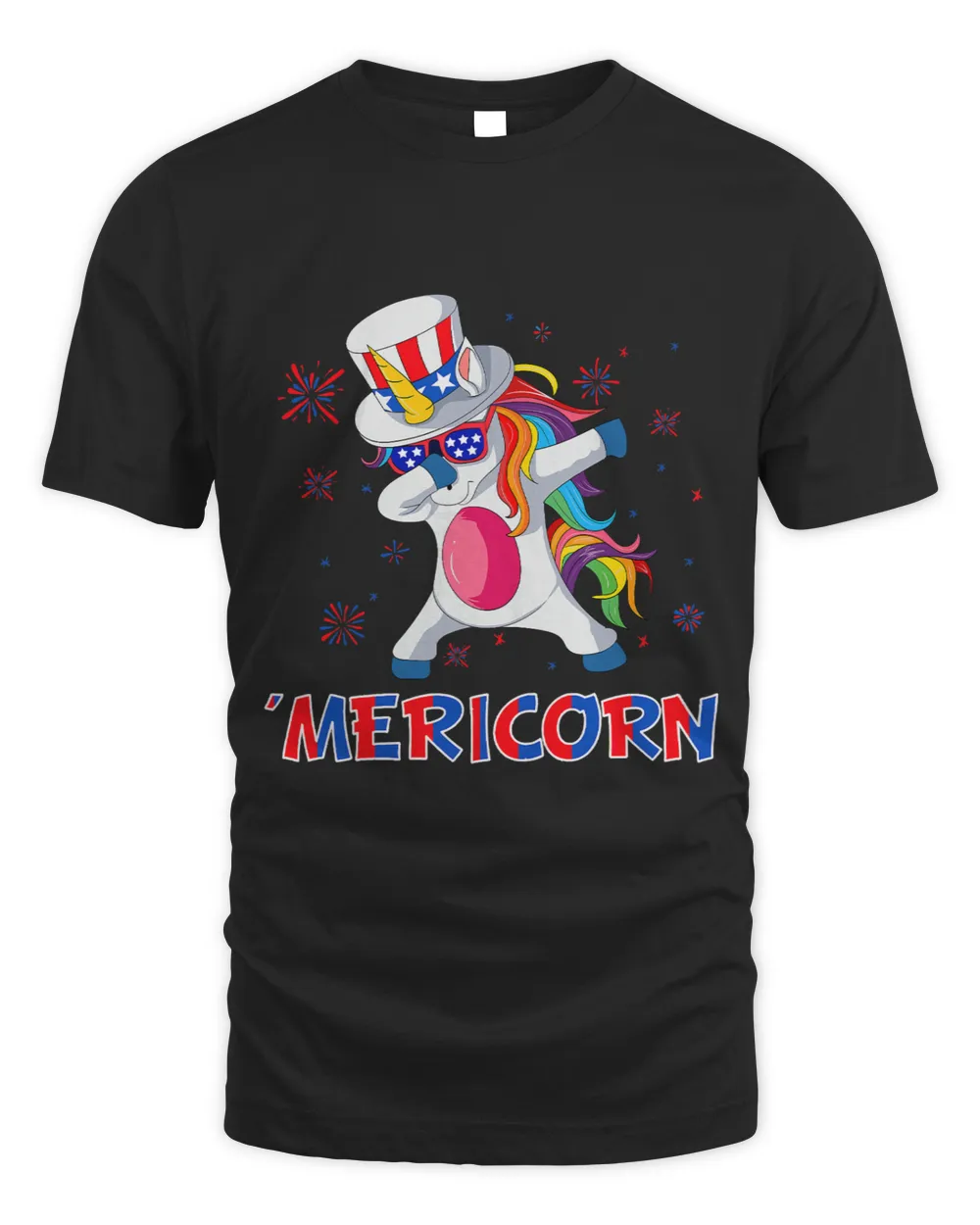 Mericorn 4th of July Tee American Dabbing Unicorn
