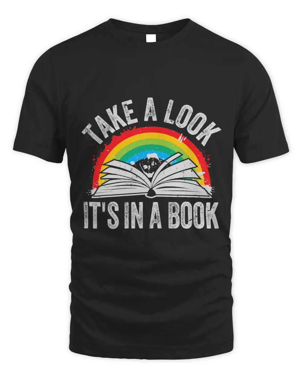 Take A Look Its In A Book Reading Vintage Retro Rainbow 2