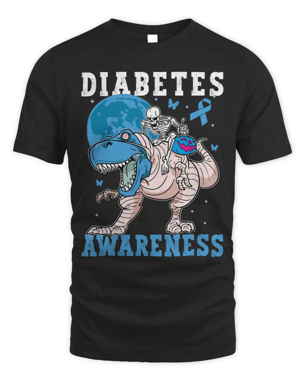 Blue Diabetes Awareness T rex Dinosaur Kids Toddler Trex