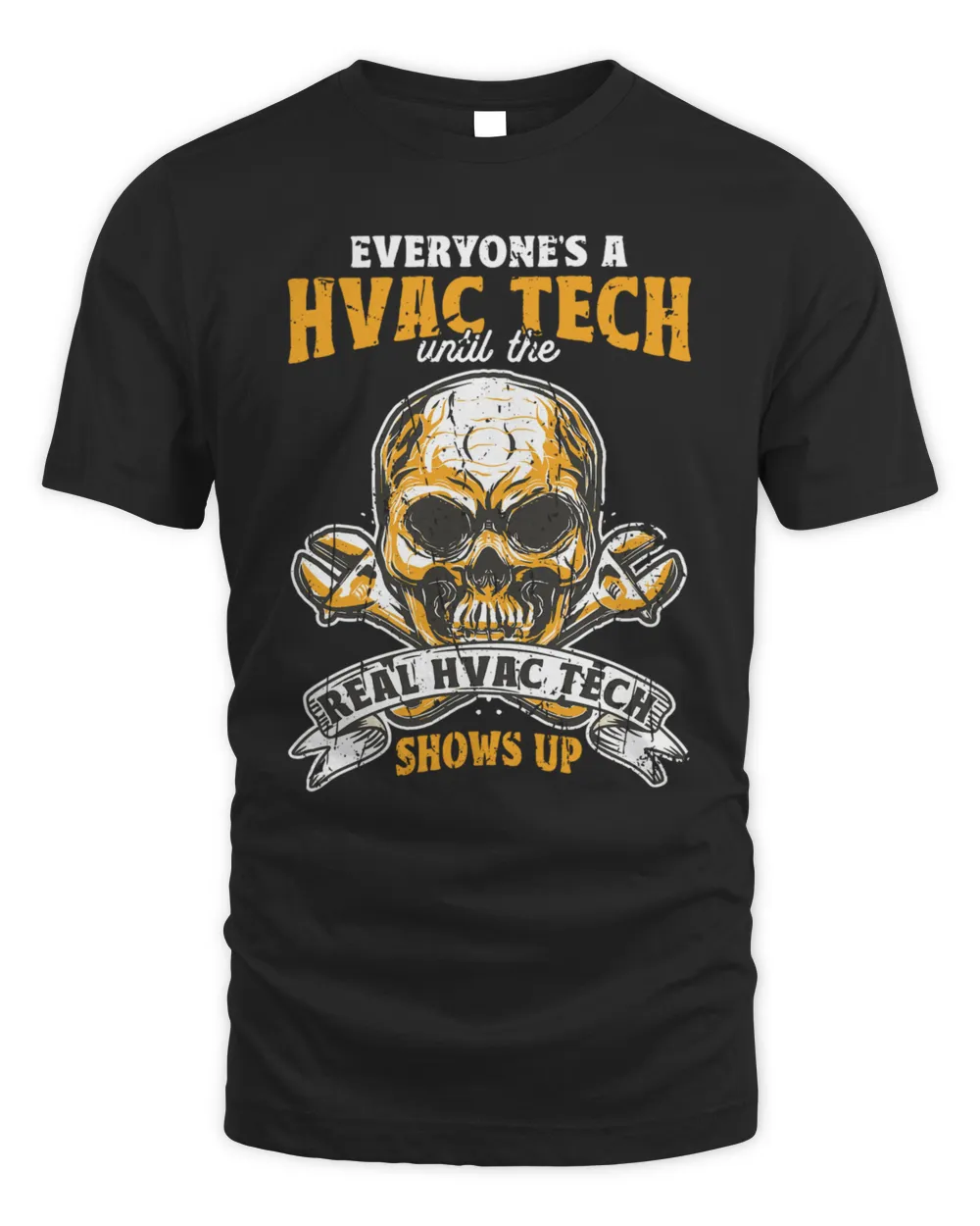 Real HVAC Technician shows up Unisex Standard T-Shirt black s