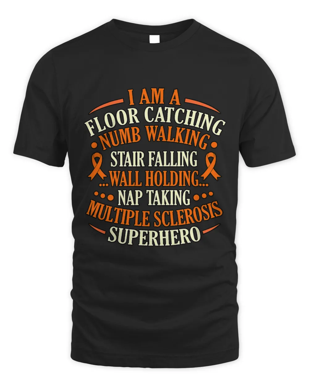 Multiple Sclerosis Superhero MS Awareness Support Graphic Unisex Standard T-Shirt black s