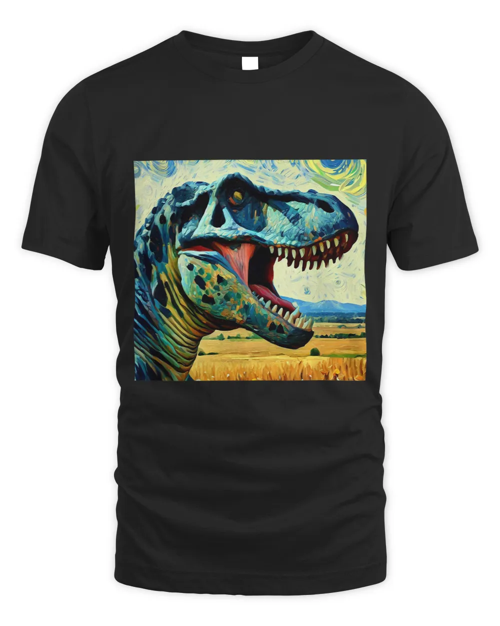 TRex Dino Vincent Van van Gogh Classic Sky Night Painting