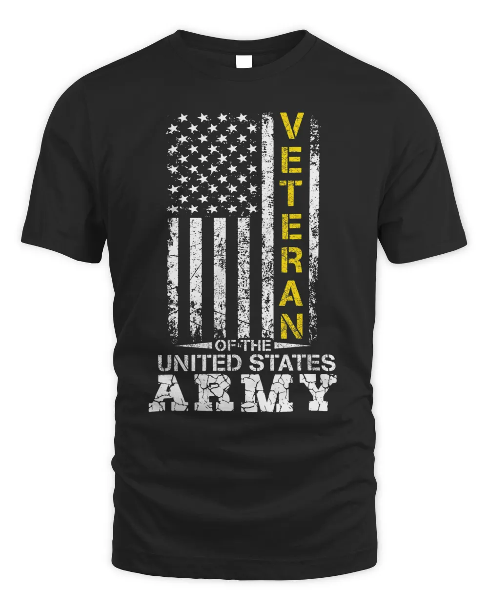 Veteran of United States US Army Gold American Flag