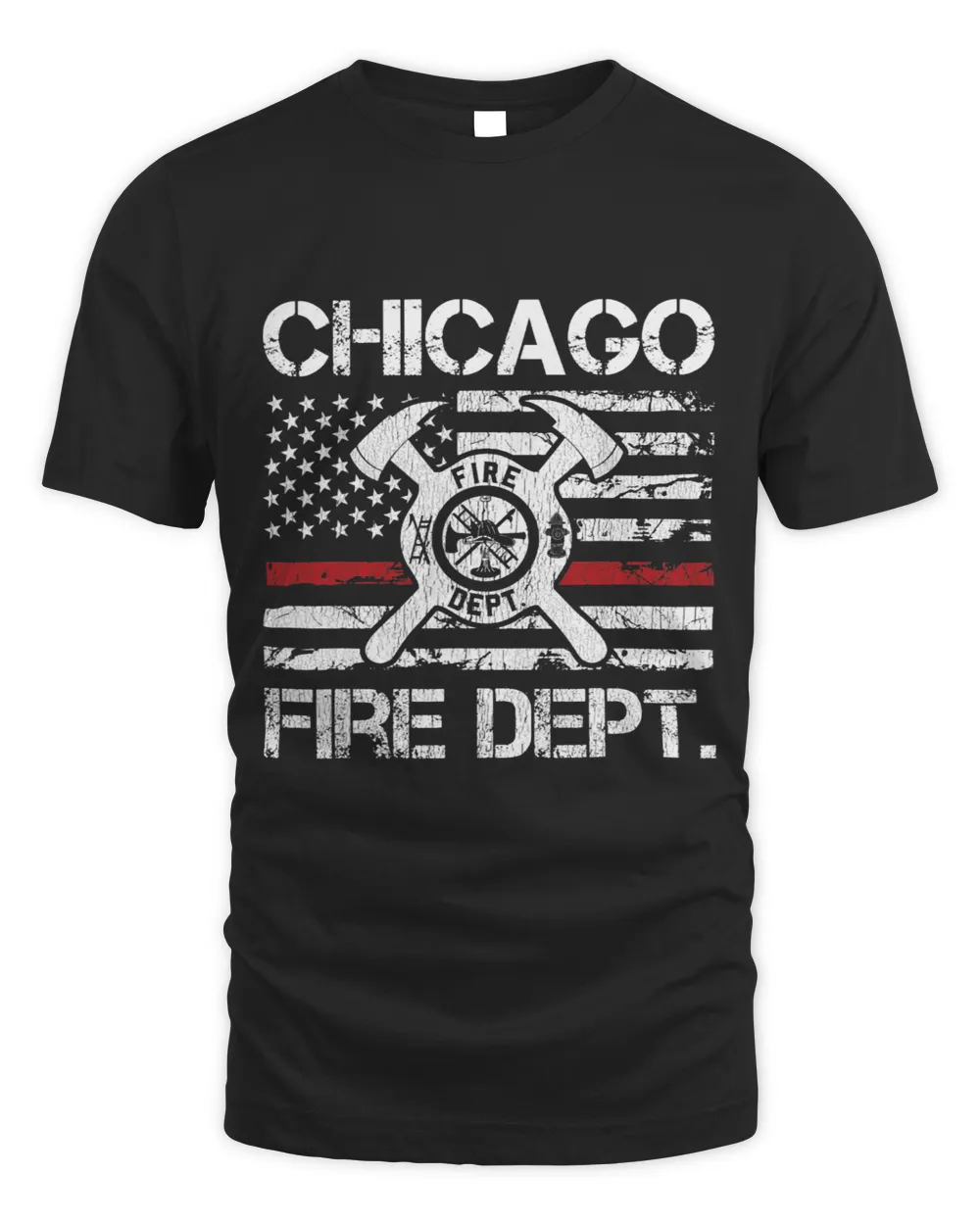 Chicago Illinois Fire Department Thin Red Line Fireman