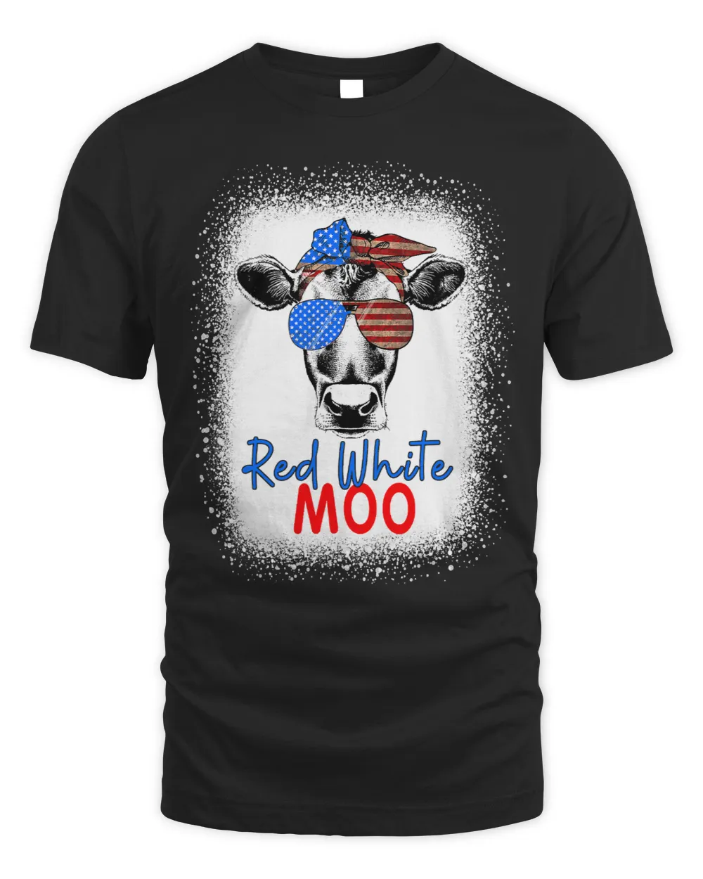 Cattle Cow Red White Moo Cow 4th Of July USA Flag Farmer Patriotic 39