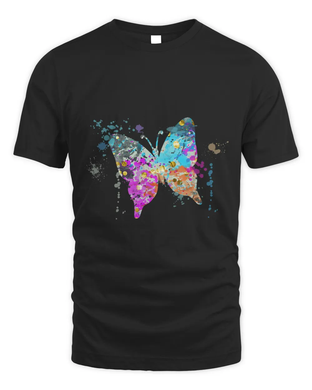 Gossamerwinged butterfly Colorful Watercolor Silhouette