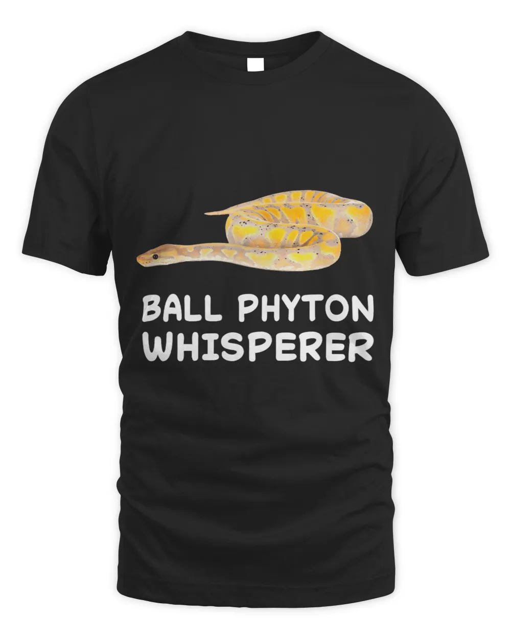 Ball Python Whisperer Snake Reptile Herpetologist22 Unisex Standard T-Shirt black s