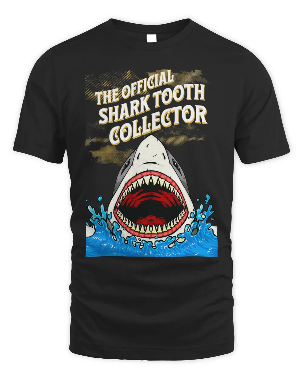 Ocean Shark Vintage Megalodon Hunting Megalodon Shark Teeth Collector Unisex Standard T-Shirt black s