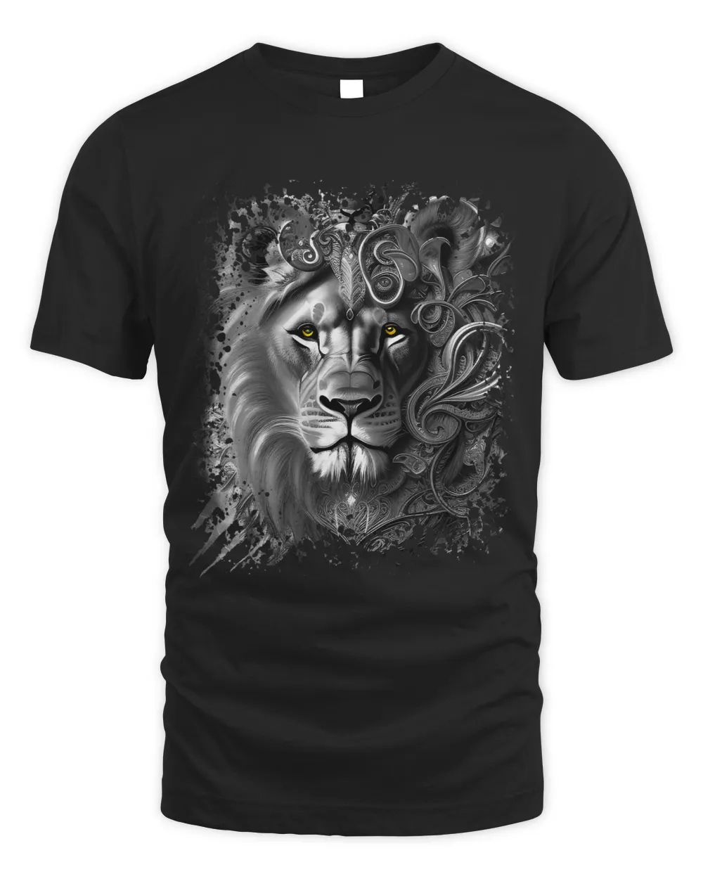 Lion Gift Wild Cat blackandwhite Lion Unisex Standard T-Shirt black s