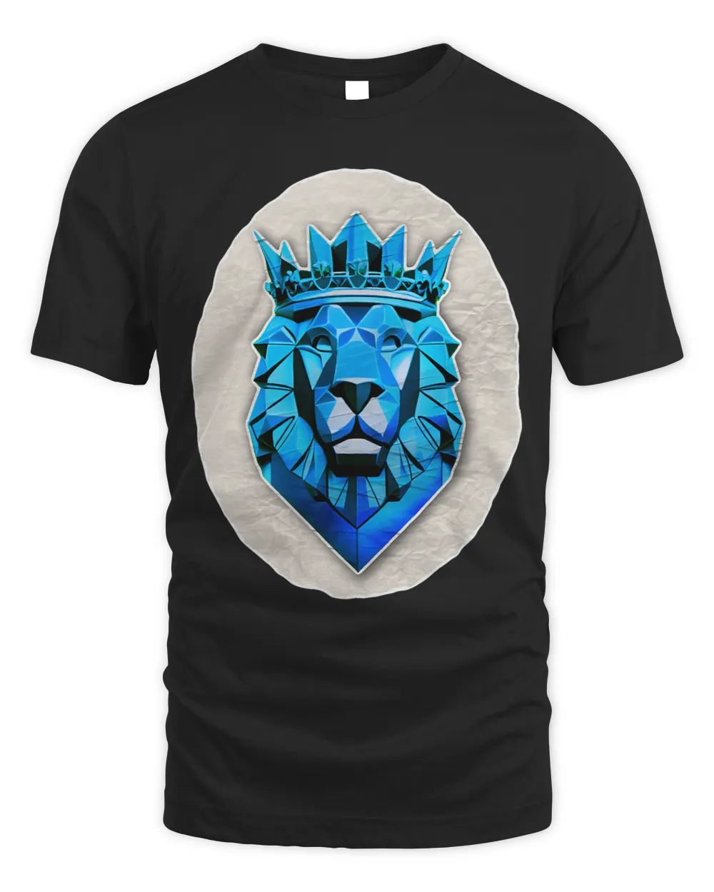 Lion Gift with a crown in blue Unisex Standard T-Shirt black s