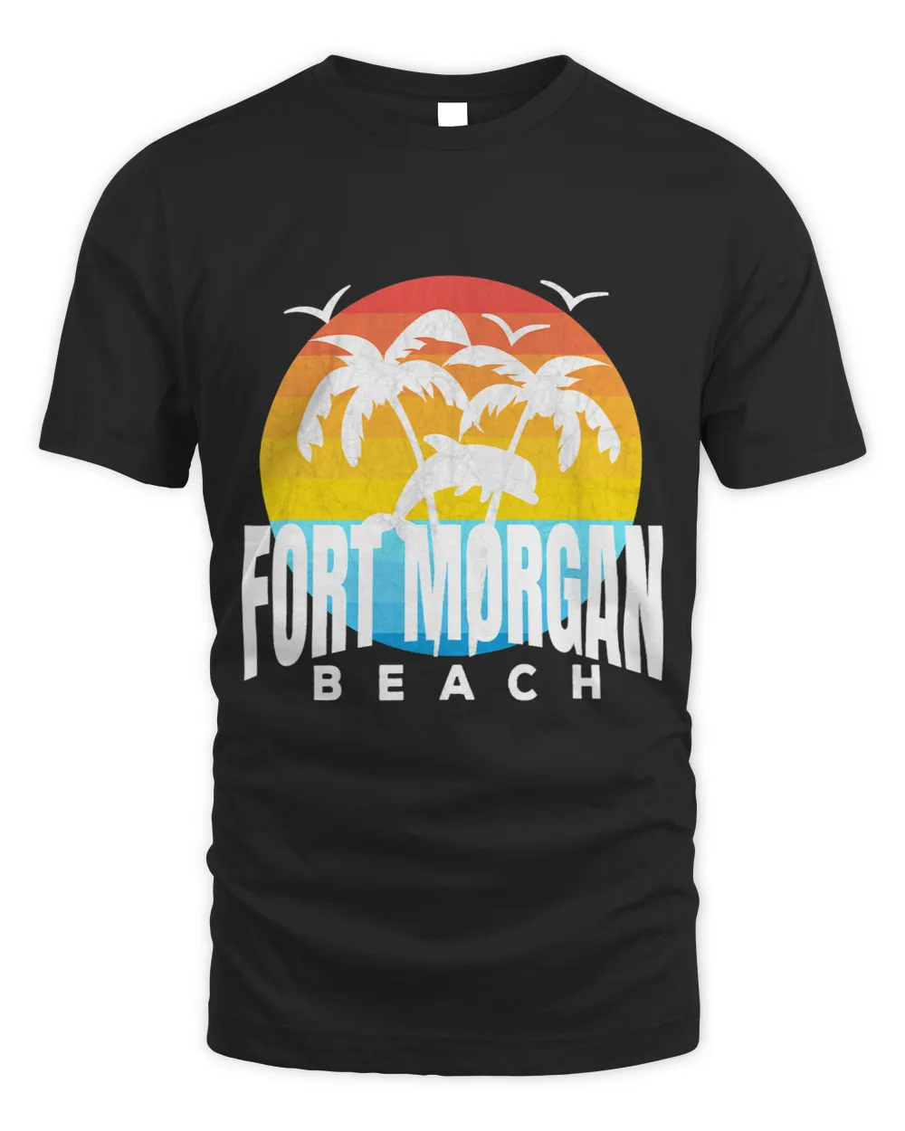 Dolphin Gift Fort Morgan Beach Retro Ocean Art Ft Morgan Dolphin