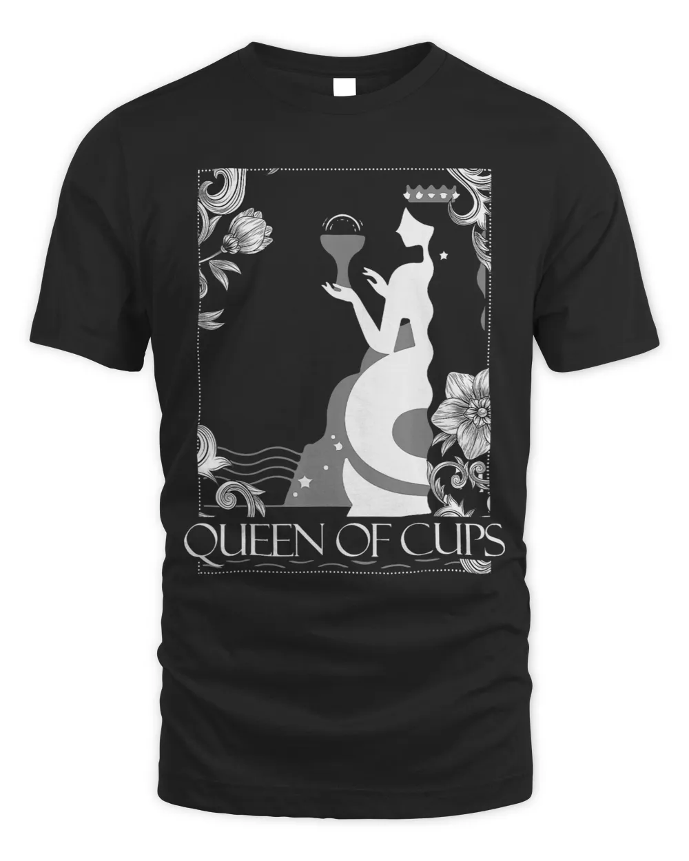 Tarot Card Shirt Queen of Cups Occult Scary Gothic