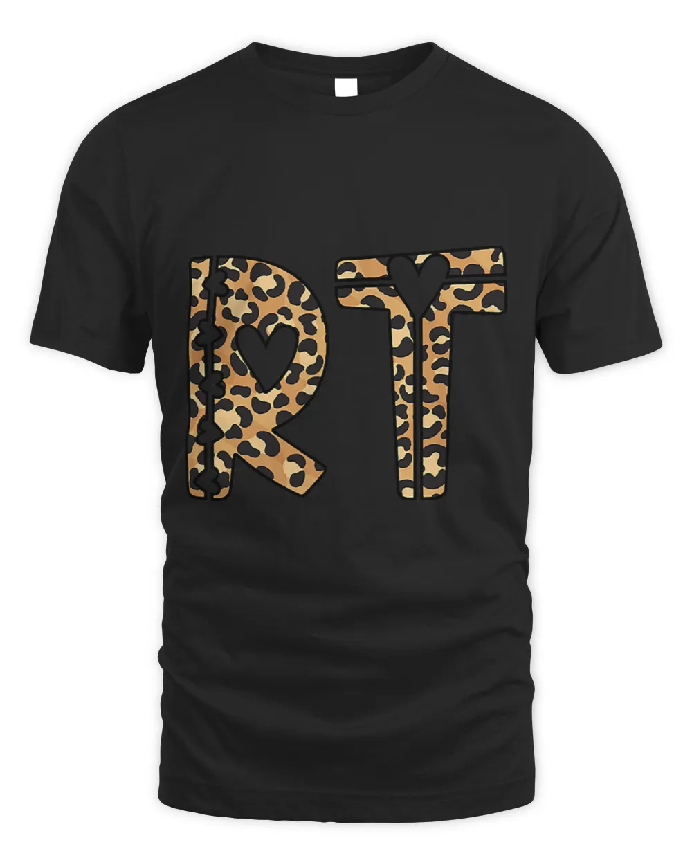 Womens RT Cheetah Print Design Hearts Respiratory Therapist Therapy