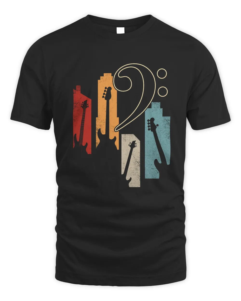 Bass Guitar City Unisex Standard T-Shirt black s