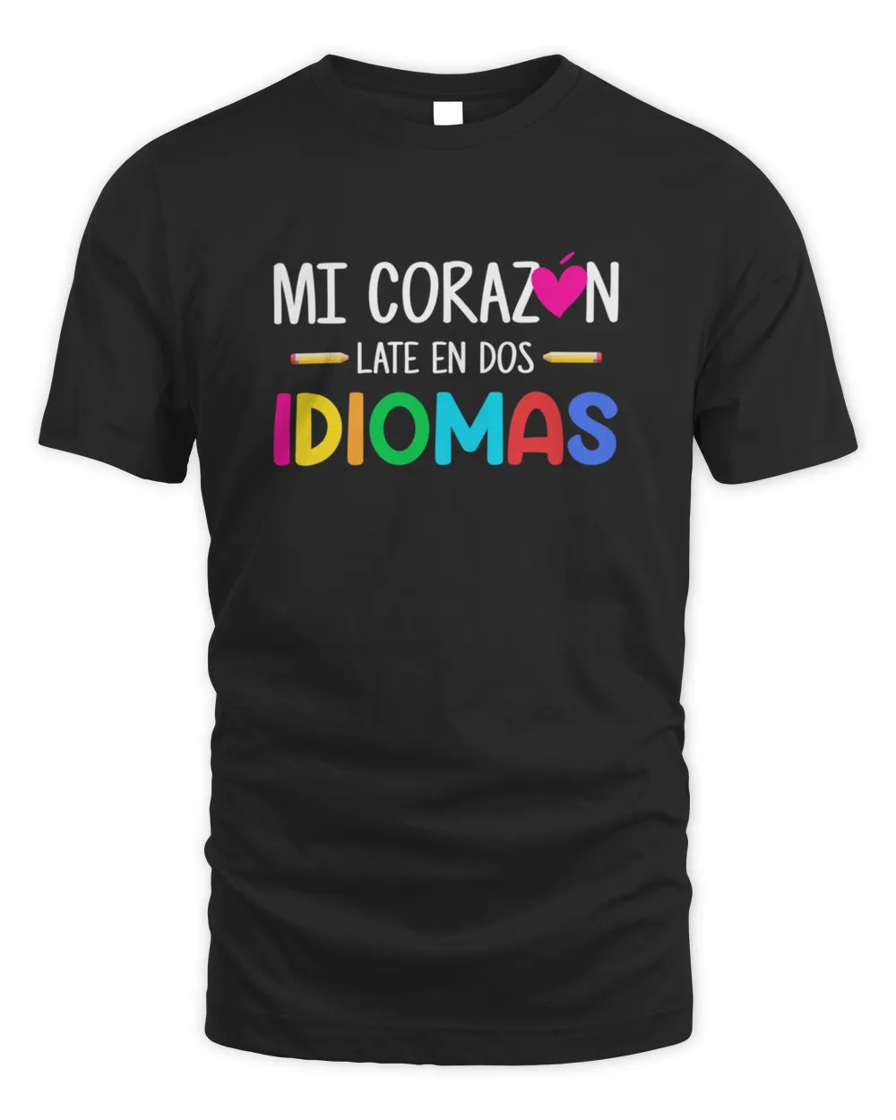 Mi corazon late en dos idiomas bilingual Spanish Teacher5827 T-Shirt