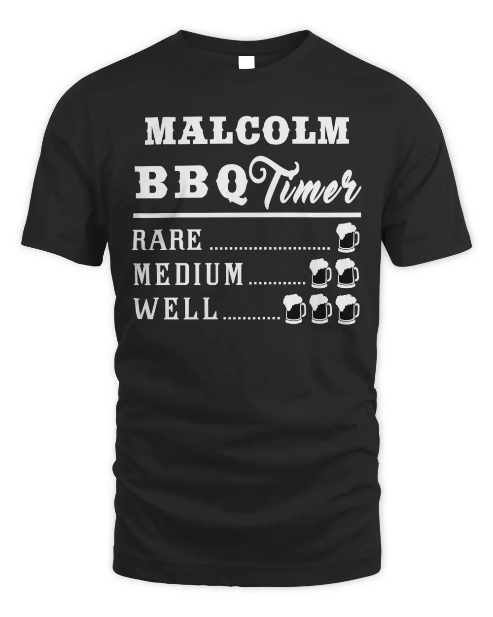 Malcolm BBQ Timer Beer Drinking Funny Grilling Master Long Sleeve T-Shirt